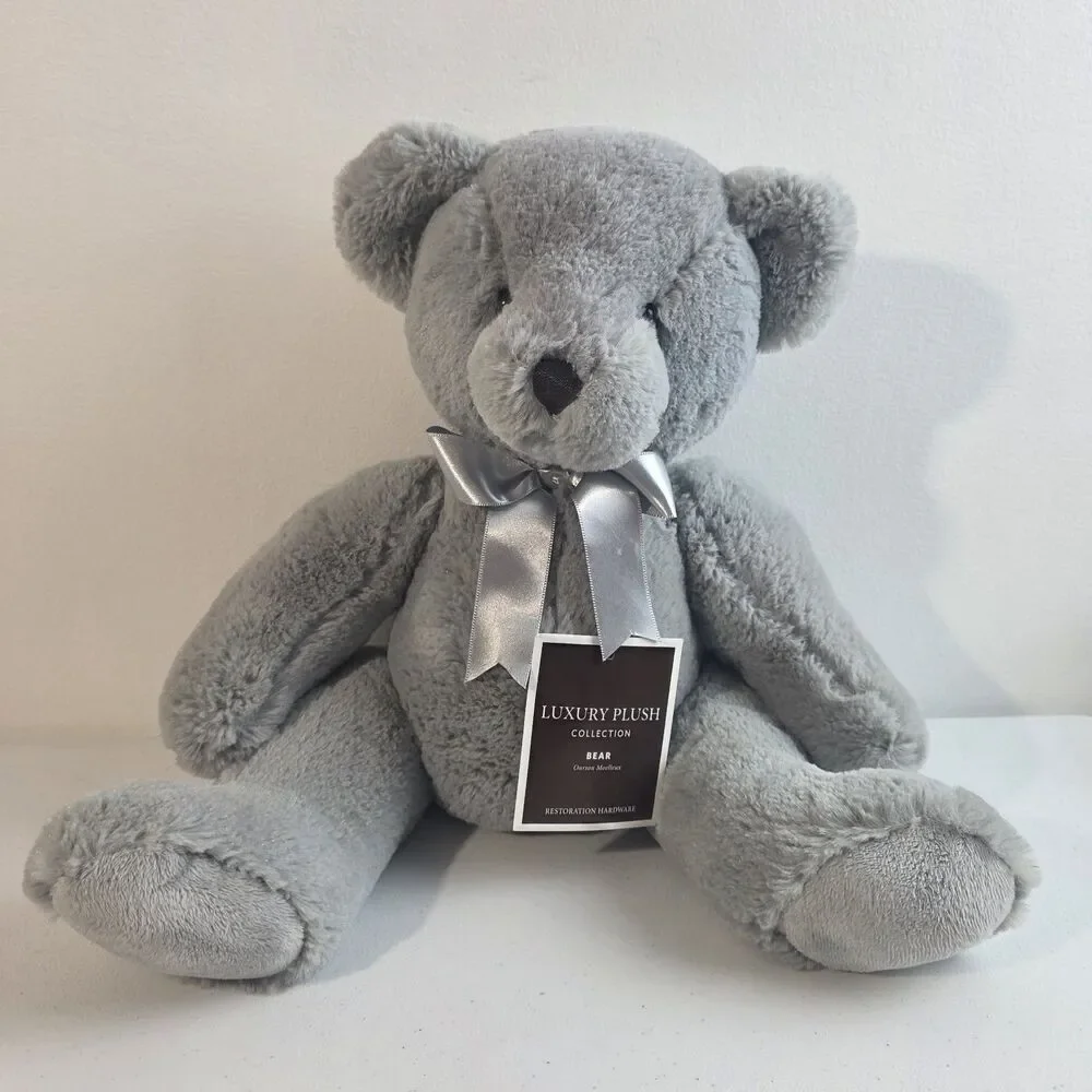 RARE Restoration Hardware RH Gray Teddy Bear Soft Plush Stuffed Animal 16